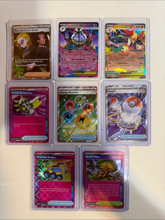 Pokemon Other - Pokemon Holo Trainer & GX Card Set - Purple, Gold, Pink, Green, Silver